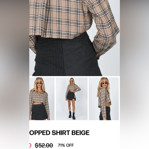 Princess Polly cropped flannel - Picture 5 of 9